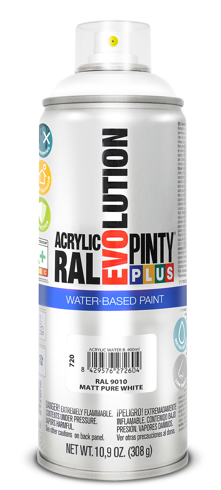 Sprej PINTYPLUS EVO AQUA 400ml RAL9010 bílý matný