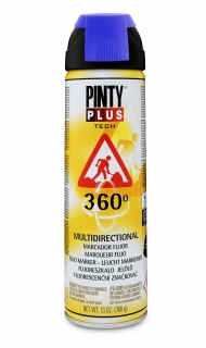 Sprej PINTYPLUS TECH 500ml Fluo Marker 360° T118 modrý