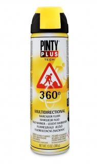 Sprej PINTYPLUS TECH 500ml Fluo Marker 360° T146 žlutý