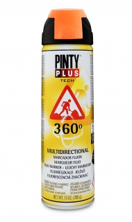 Sprej PINTYPLUS TECH 500ml Fluo Marker 360° T143 oranžový