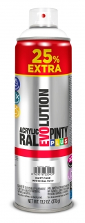 Sprej PINTYPLUS EVOLUTION 500ml +25% RAL9010 bílý matný