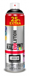 Sprej PINTYPLUS EVOLUTION 500ml +25% RAL9005 černý matný
